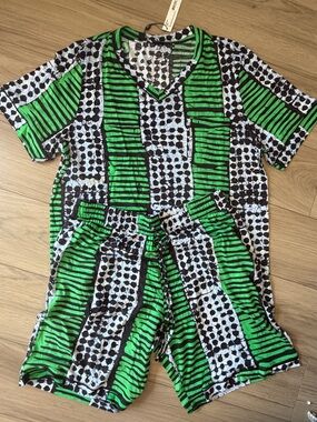 Cosabella Mens Aggie Printed Pajama Lounge Set w/pockets Shorts Sz M NWT